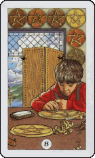 Robin Wood 8 Pentacles card