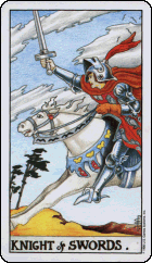 Universal Waite Knight of Swords card