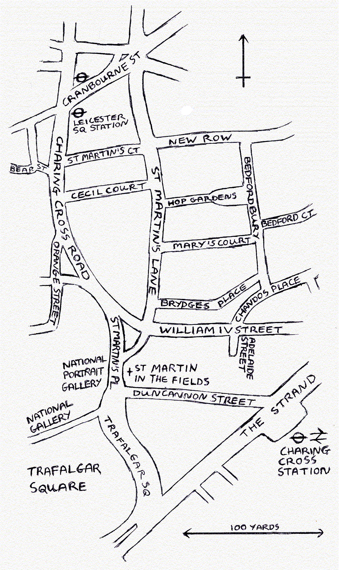 streetplan of Charing Cross area