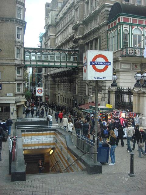 steps down to station entrance on busy side street