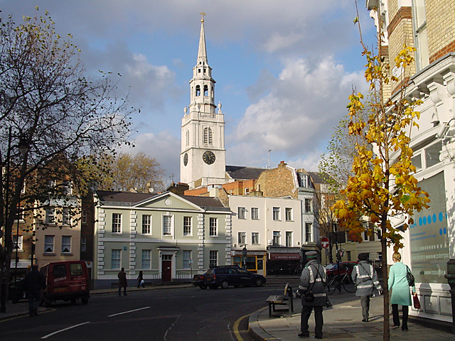 Georgian village street looking towards church