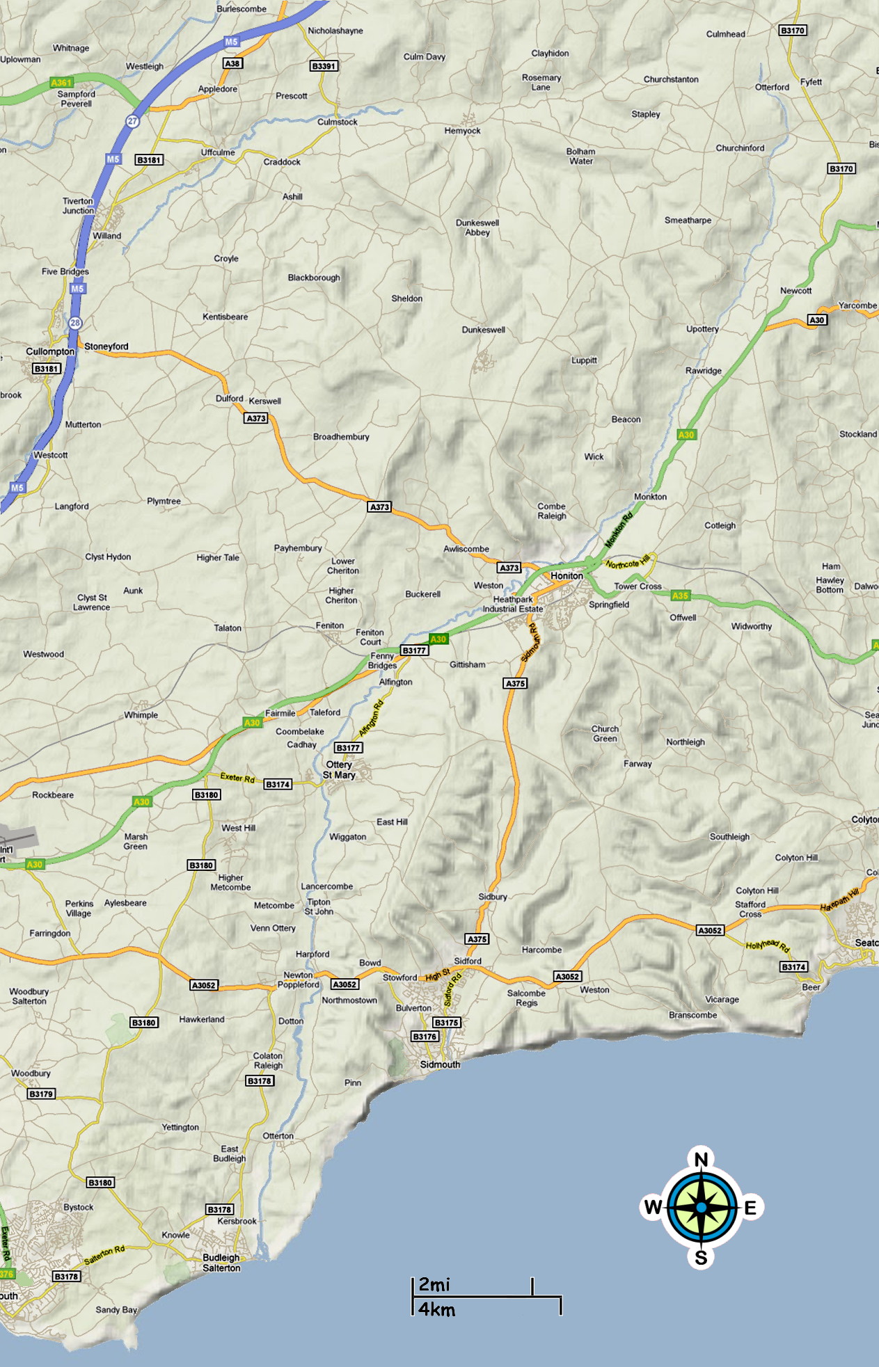 relief map of Otter Valley