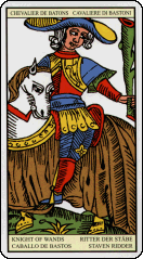 Marseille Knight of Wands card