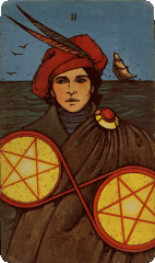 Morgan-Greer 2 of Pentacles card