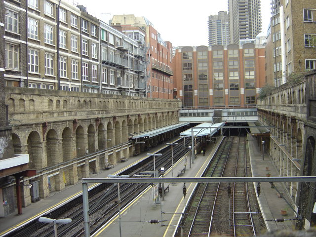 very bare-looking railway platforms