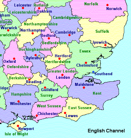 South East England Map Counties Location: Little Whinging And Vernon's Island