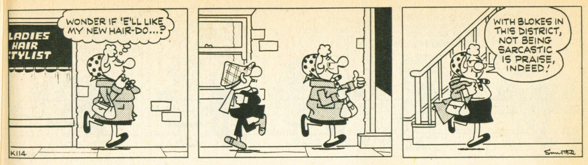 Andy Capp cartoon with the punchline: \