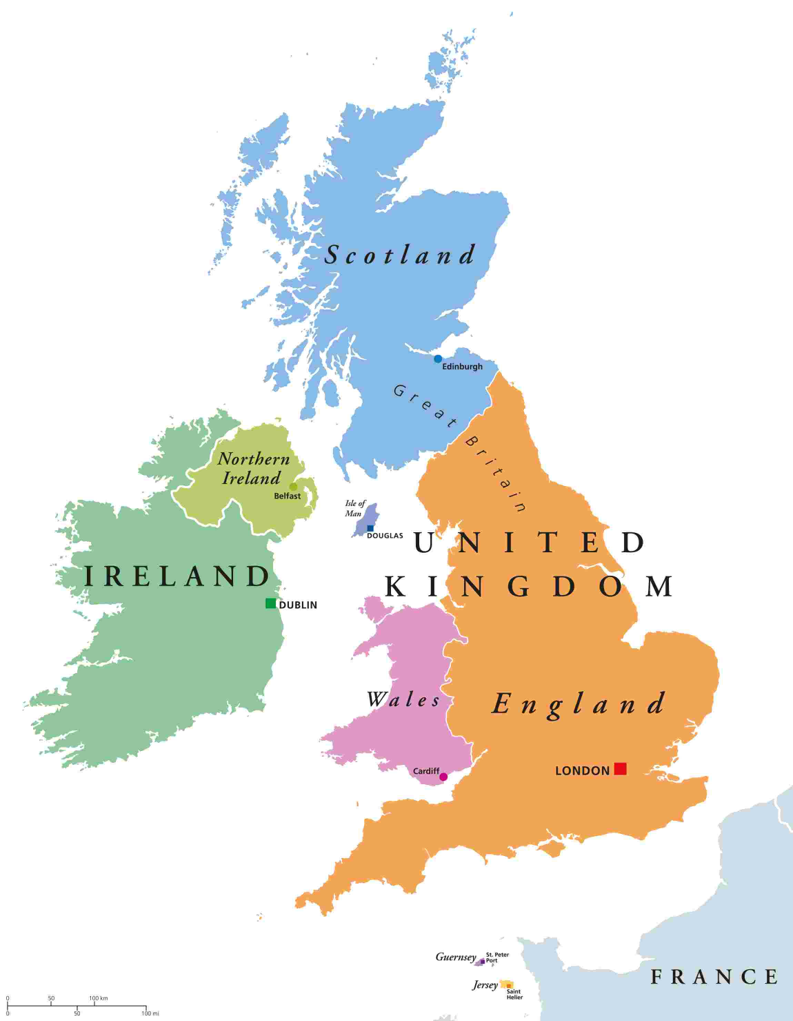 outline map of Britain and Ireland
