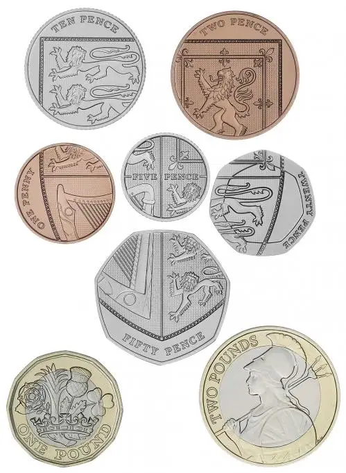 Selection of British coins from 2012