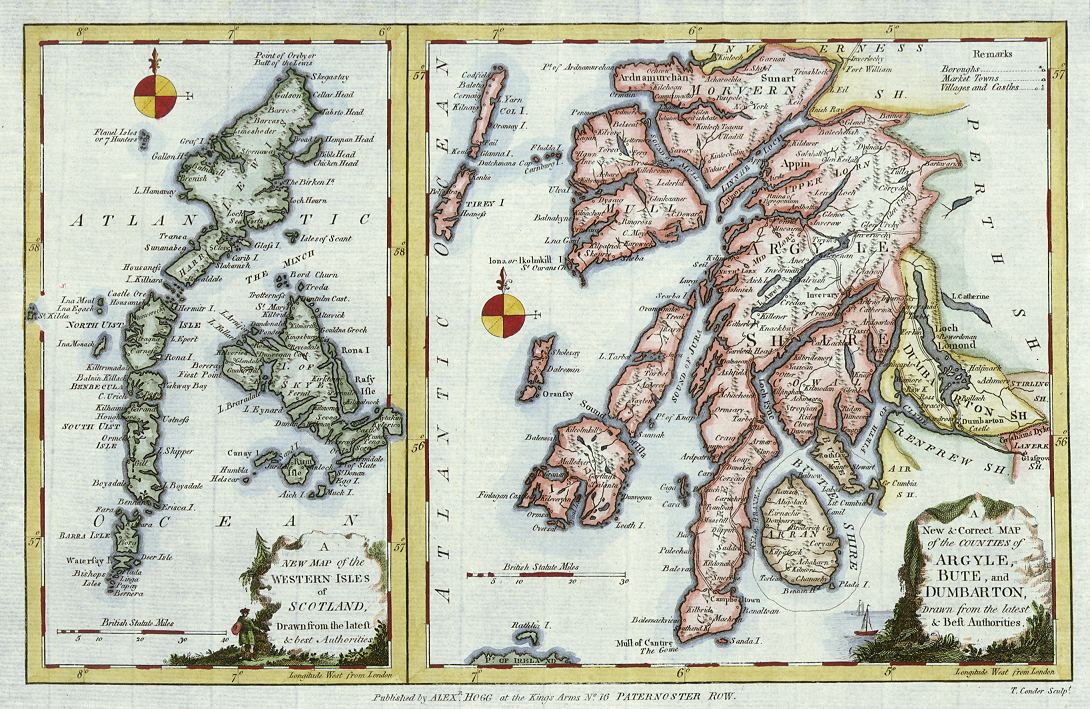 old map of Argyle and the Western Isles