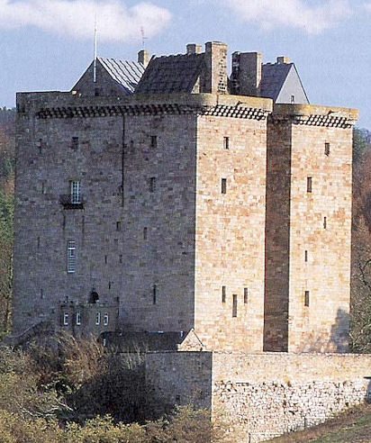 castle consisting of two very tall blocks joined together