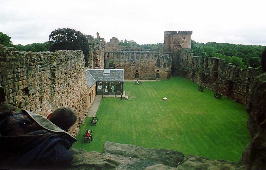 interior courtyard of ruined castle