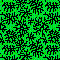 square of bright green closely covered with clumps of lines representing trees