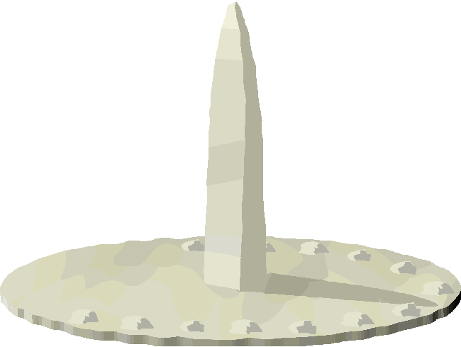 simple stone sundial, very foreshortened