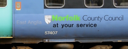 Norfolk CC logo on 156407, 2008