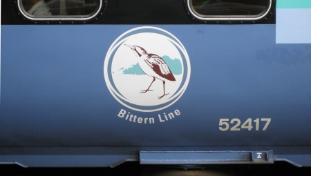 Bittern Line emblem on 156417