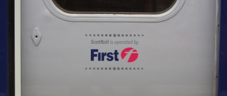 ScotRail is operated by First (branding on doors)