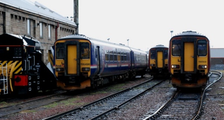 156503 and 156496 at Motherwell TMD on 31.December.2007