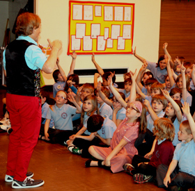 Eager participants in Maths show,Hereford