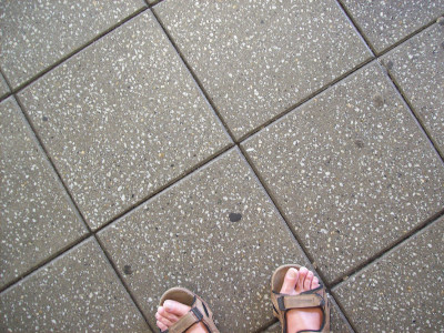 a photograph of my bunioned feet